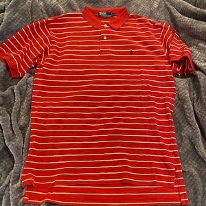 Polo Ralph Lauren classic red and white strip Polo golf shirt SzL